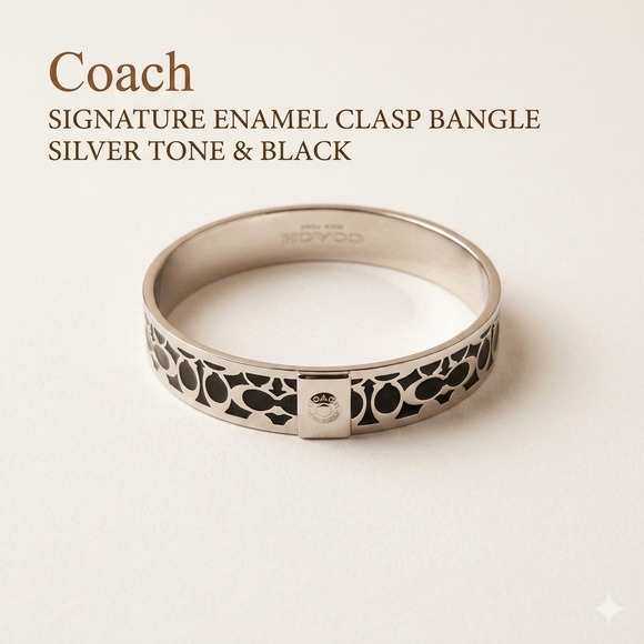 Coach Jewelry - Coach Signature C Cutout Glitter Enamel Bangle Bracelet Women OS